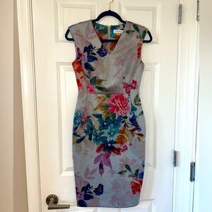 Calvin Klein Floral Print Dress - Multicolor
